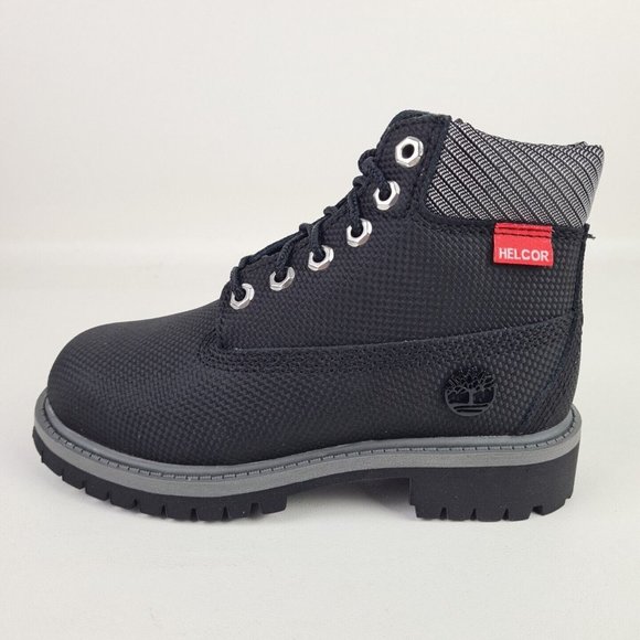 Timberland 6 IN Helcor Black Leather Waterproof Boot KIDS - Picture 2 of 12